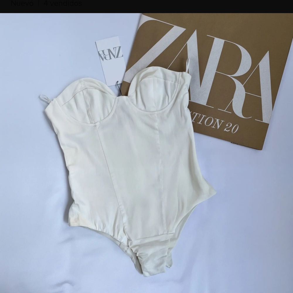 Zara Cream Strapless Structured Bodysuit